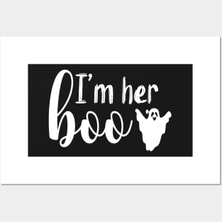 I'm Her Boo | White Text Couples Halloween Posters and Art